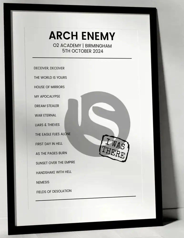 Arch Enemy 5th October 2024 O2 Academy Birmingham - I Was There - Setlist