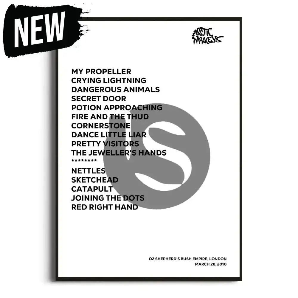 Arctic Monkeys 2009/2010 Humbug UK Setlist Posters - Setlist