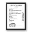 Arctic Monkeys 3Arena Dublin 19 October 2023 Setlist Poster - Setlist