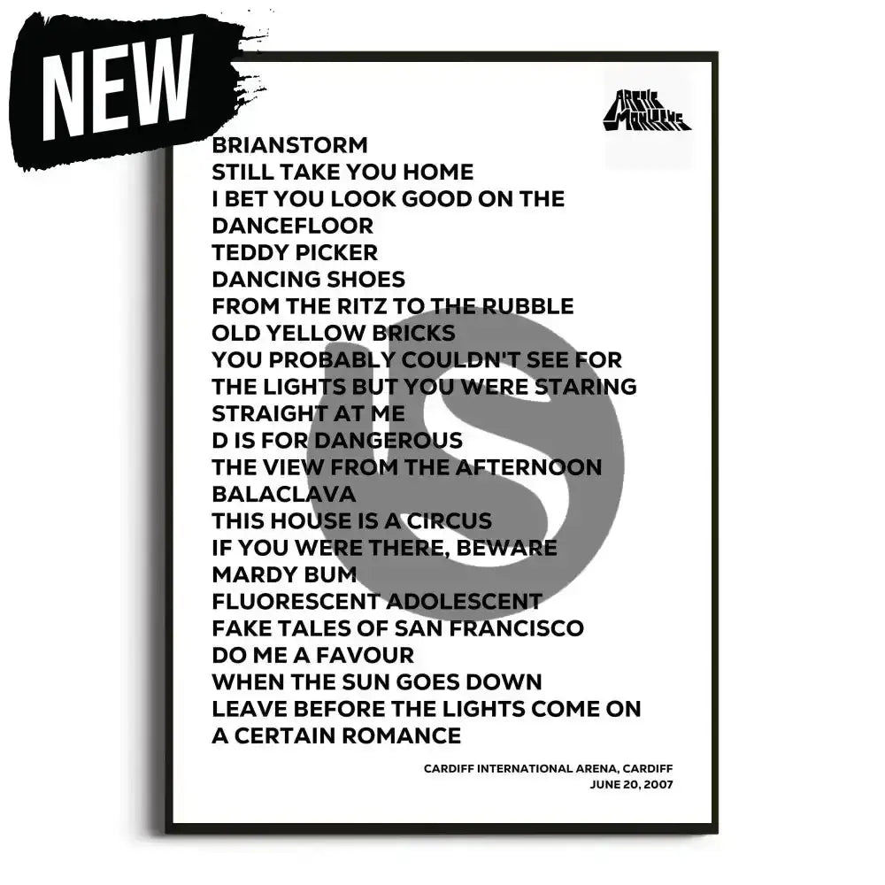 Arctic Monkeys Favourite Worst Nightmare UK Tour Posters - Setlist