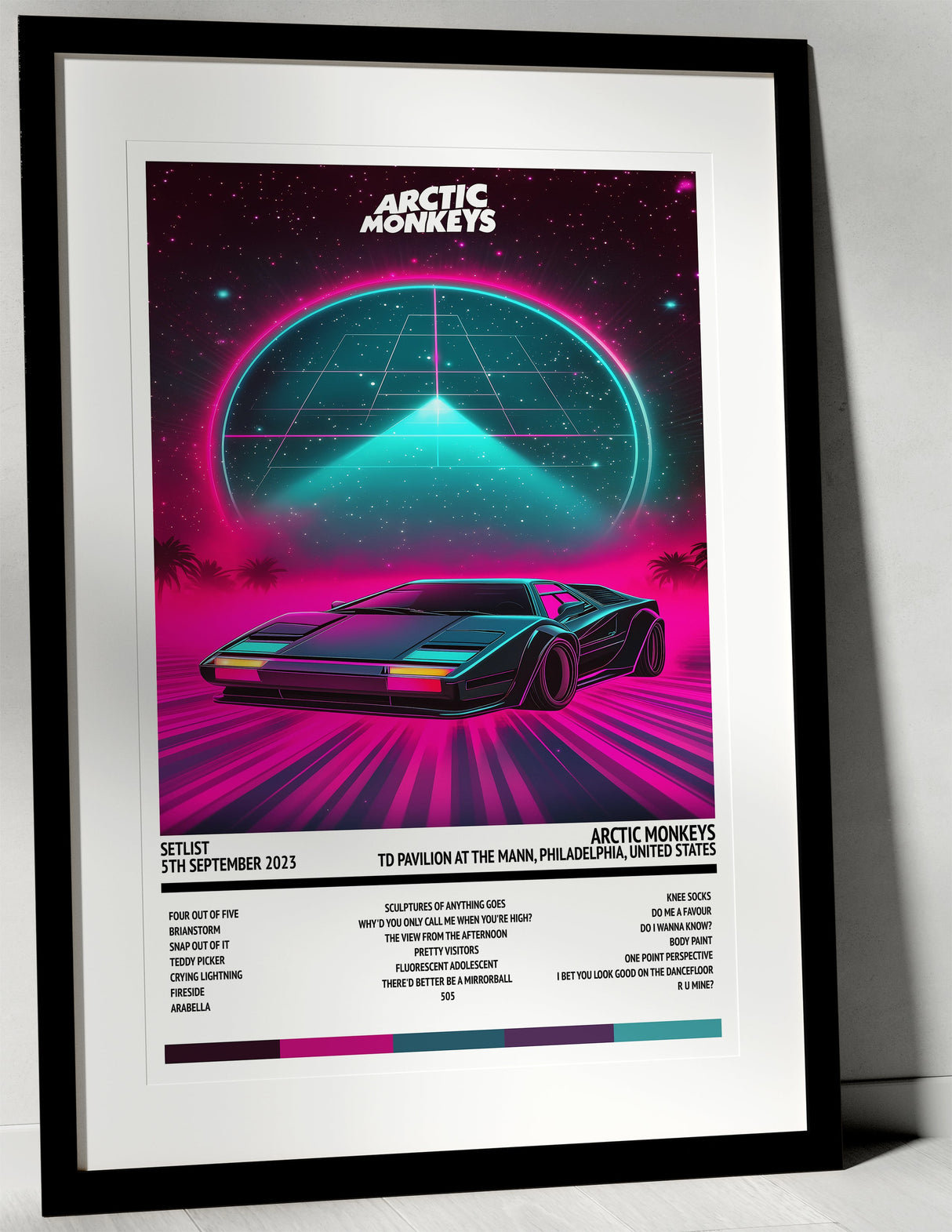 Arctic Monkeys The Car TD Pavilion at the Mann Philadelphia 5th September 2023 - Setlist Tour Poster - Setlist