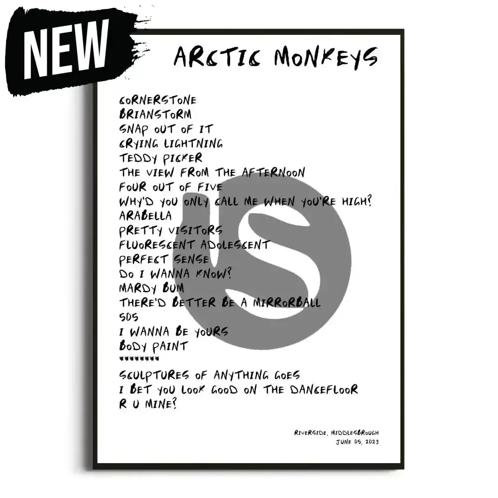 Arctic Monkeys The Car UK Tour Posters - Setlist