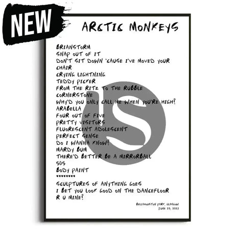 Arctic Monkeys The Car UK Tour Posters - Setlist