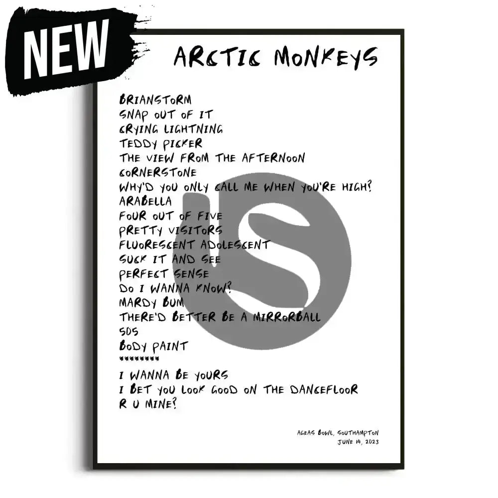 Arctic Monkeys The Car UK Tour Posters - Setlist