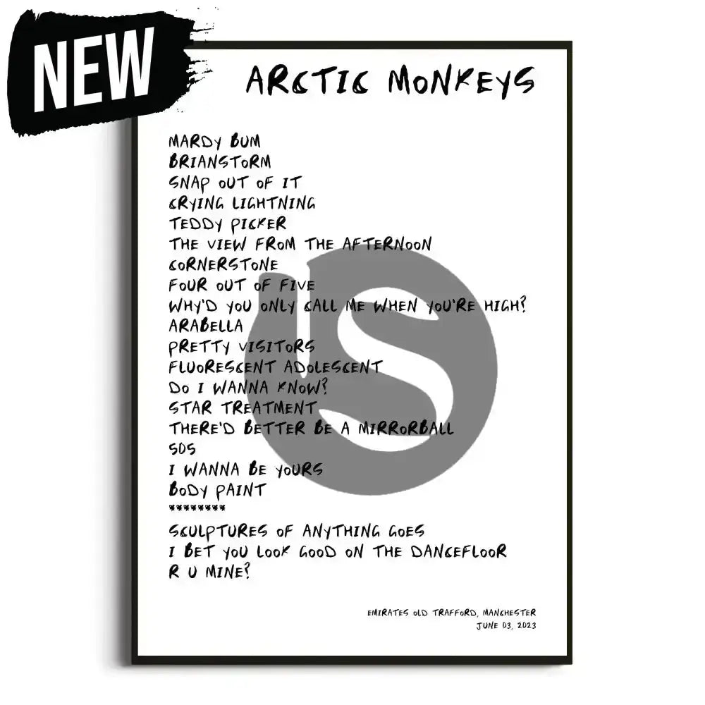 Arctic Monkeys The Car UK Tour Posters - Setlist