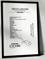 Ariana Grande 10th June 2019 Spectrum Center Charlotte Setlist Poster - Setlist