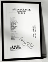 Ariana Grande 18th May 2017 Genting Arena Birmingham Setlist Poster - Setlist