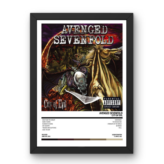 Avenged Sevenfold - City of Evil (2005) Poster - Setlist