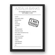 Azealia Banks September 14, 2024 O2 Academy Brixton London Setlist Poster - Setlist