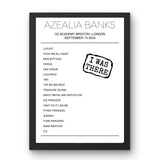 Azealia Banks September 14, 2024 O2 Academy Brixton London Setlist Poster - Setlist