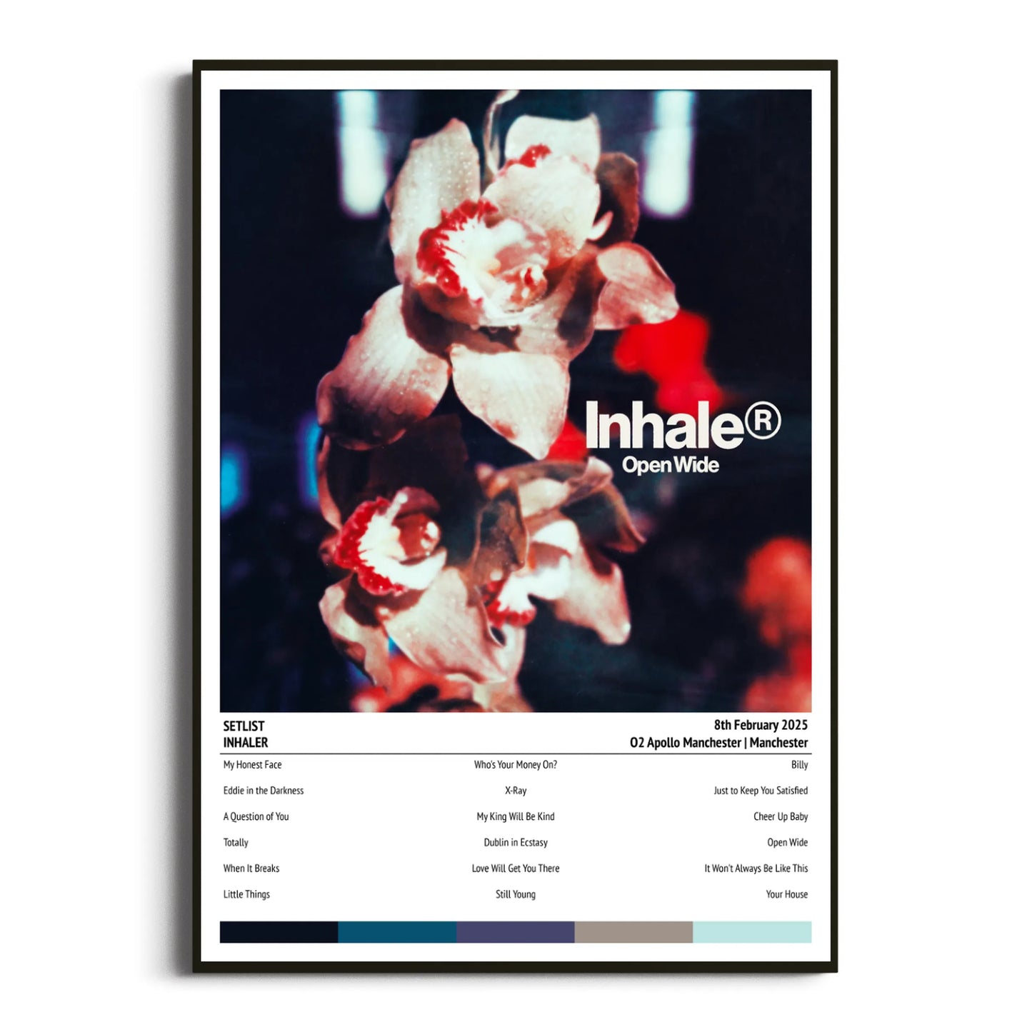 Inhaler Manchester O2 Apollo Manchester 08 February 2025 Setlist Tour Poster