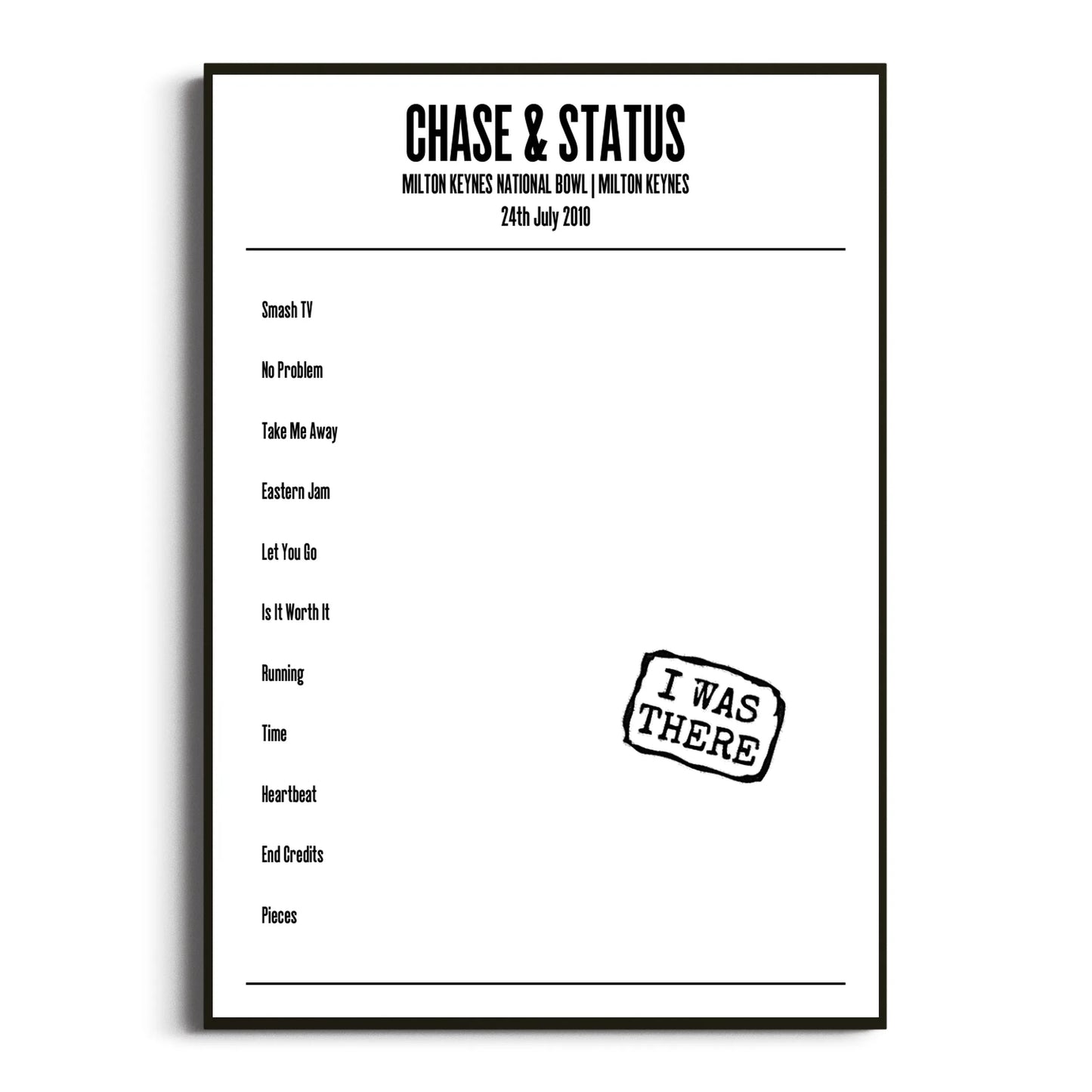 Chase & Status Milton Keynes 24 July 2010 Setlist Poster