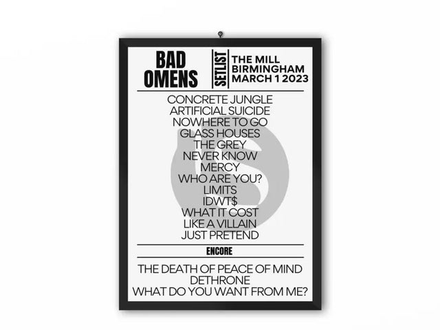 Bad Omens Setlist Birmingham March 2023 - Setlist