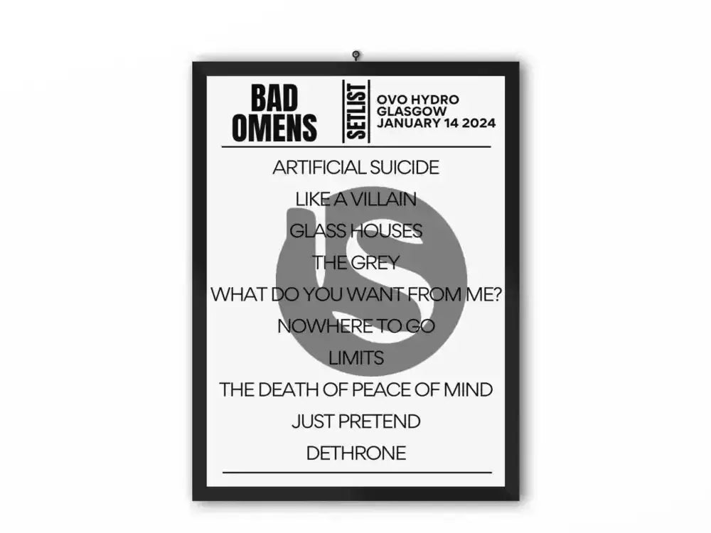 Bad Omens Setlist Glasgow January 2024 - Setlist