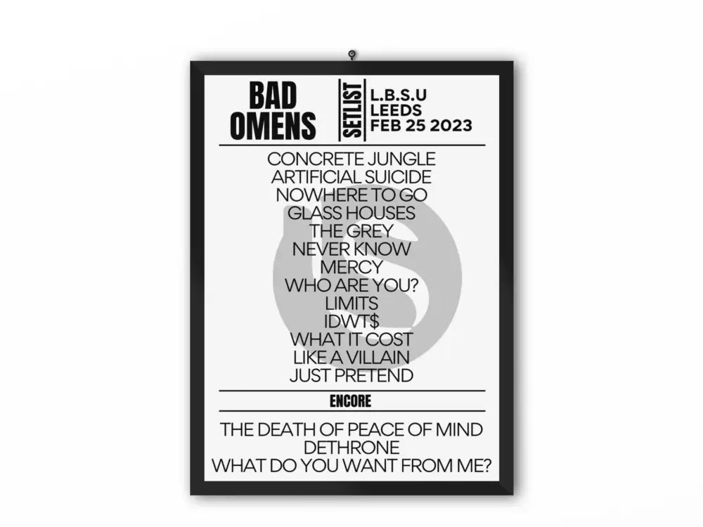 Bad Omens Setlist Leeds February 2023 - Setlist