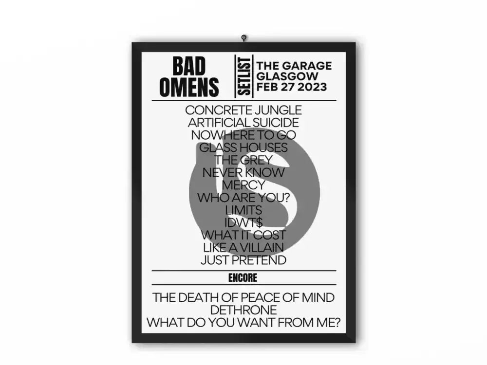 Bad Omens Setlist The Garage Glasgow February 2023 - Setlist