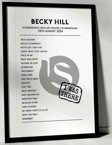 Becky Hill 29th August 2024 Scarborough Open Air Theatre Scarborough - I Was There - Setlist