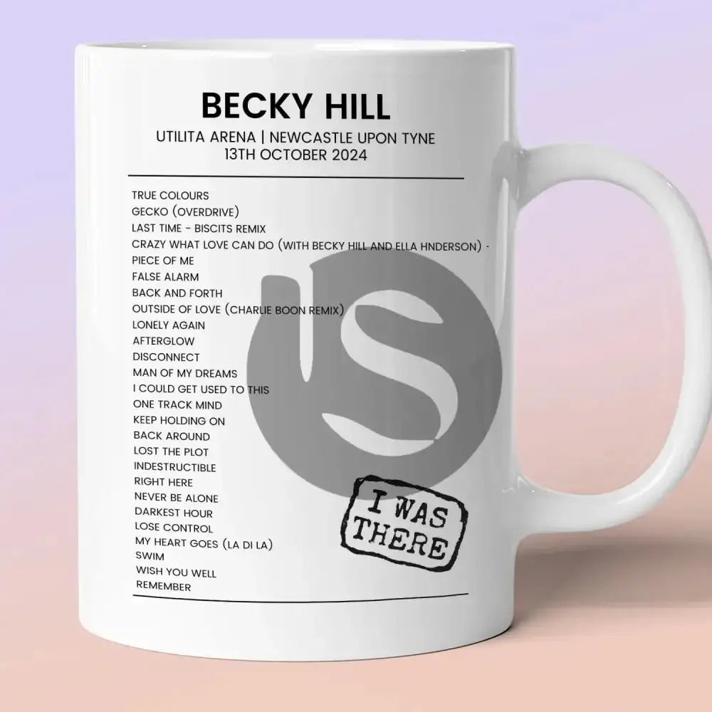 Becky Hill Believe Me Now? UK Tour Utilita Arena Birmingham Birmingham 19th October 2024 - Setlist Mug - Setlist