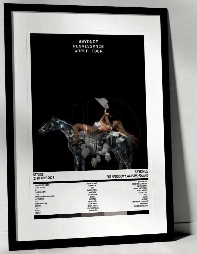 Beyoncé Renaissance World Tour PGE Narodowy Warsaw 27th June 2023 - Setlist Tour Poster - Setlist