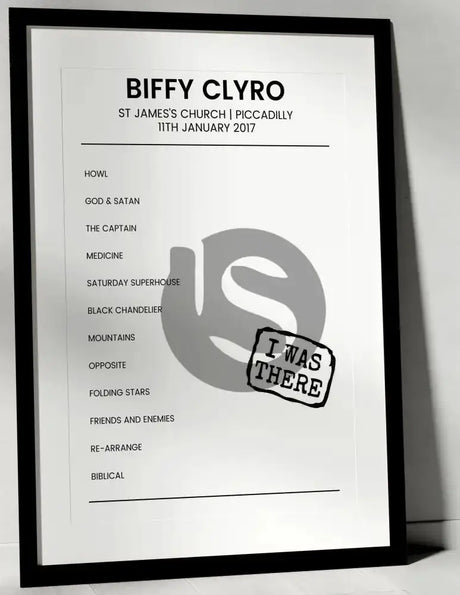 Biffy Clyro 11th January 2017 St James's Church, Piccadilly London - I Was There - Setlist