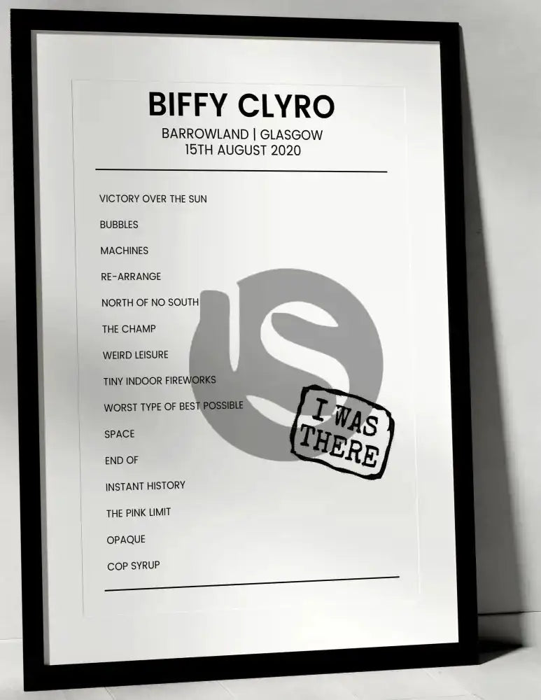 Biffy Clyro 15th August 2020 Barrowland Glasgow - I Was There - Setlist