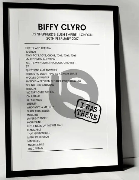 Biffy Clyro 20th February 2017 O2 Shepherd's Bush Empire London - I Was There - Setlist