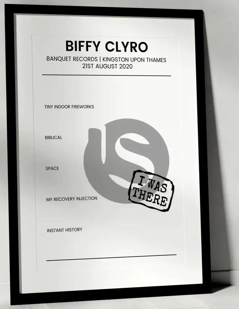 Biffy Clyro 21st August 2020 Banquet Records Kingston upon Thames - I Was There - Setlist