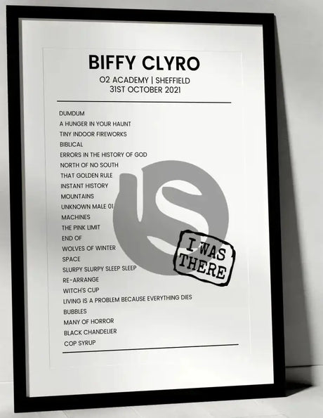 Biffy Clyro 31st October 2021 O2 Academy Sheffield - I Was There - Setlist