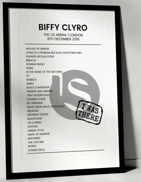 Biffy Clyro 8th December 2016 The O2 Arena London - I Was There - Setlist