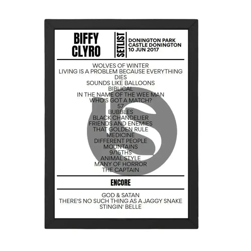 Biffy Clyro Download Festival 2017 Replica Setlist - Setlist