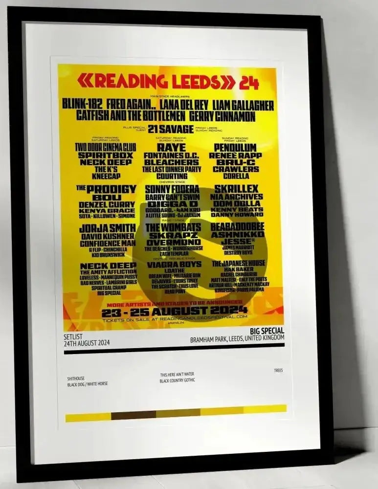 Big Special Bramham Park Leeds 24th August 2024 - Setlist Tour Poster - Setlist