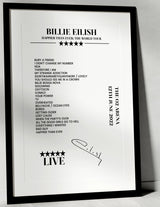 Billie Eilish 12th June 2022 The O2 Arena London Setlist Poster - Setlist