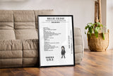 Billie Eilish 15th June 2022 Utilita Arena Birmingham Birmingham Setlist Poster - Setlist