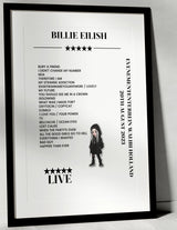 Billie Eilish 20th August 2023 Evenemententerrein Walibi Holland Biddinghuizen Setlist Poster - Setlist