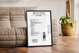 Billie Eilish 26th June 2022 The O2 Arena London Setlist Poster - Setlist