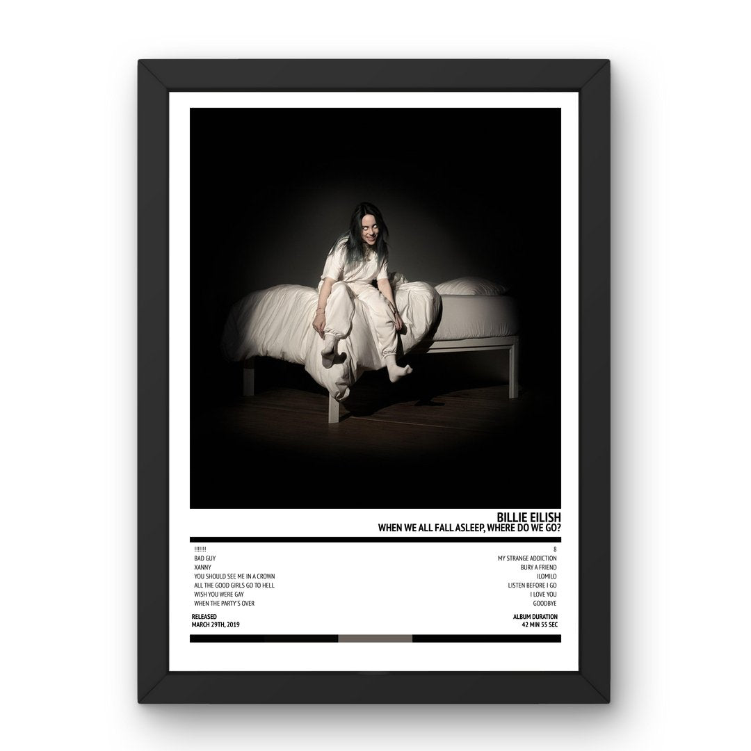 Billie Eilish - WHEN WE ALL FALL ASLEEP, WHERE DO WE GO? (2019) Poster - Setlist