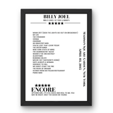 Billy Joel April 03, 2015 Madison Square Garden New York Setlist Poster - Setlist