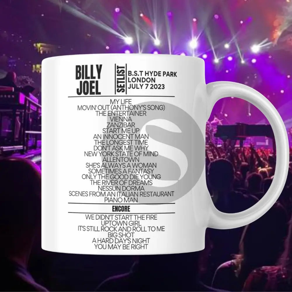 Billy Joel B.S.T Hyde Park London July 7 2023 Setlist Mug - Setlist