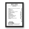 Billy Joel December 17, 2015 Madison Square Garden New York Setlist Poster - Setlist