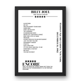 Billy Joel December 31, 1982 Madison Square Garden New York Setlist Poster - Setlist