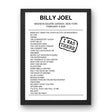 Billy Joel February 09, 2024 Madison Square Garden New York Setlist Poster - Setlist