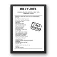 Billy Joel February 14, 2023 Madison Square Garden New York Setlist Poster - Setlist