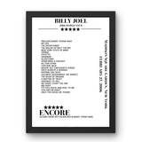 Billy Joel February 27, 2006 Madison Square Garden New York Setlist Poster - Setlist