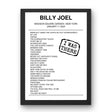 Billy Joel January 11, 2024 Madison Square Garden New York Setlist Poster - Setlist