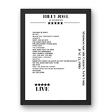 Billy Joel June 23, 1980 Madison Square Garden New York Setlist Poster - Setlist