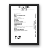 Billy Joel June 24, 1980 Madison Square Garden New York Setlist Poster - Setlist