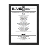 Billy Joel Madison Square Garden New York August 29, 2023 Setlist Poster - Setlist