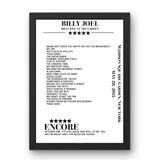 Billy Joel May 28, 2015 Madison Square Garden New York Setlist Poster - Setlist