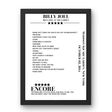 Billy Joel October 02, 2014 Madison Square Garden New York Setlist Poster - Setlist