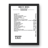 Billy Joel October 08, 1993 Madison Square Garden New York Setlist Poster - Setlist